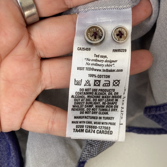 Ted Baker size 4 large chambray shirt - Picture 9 of 11